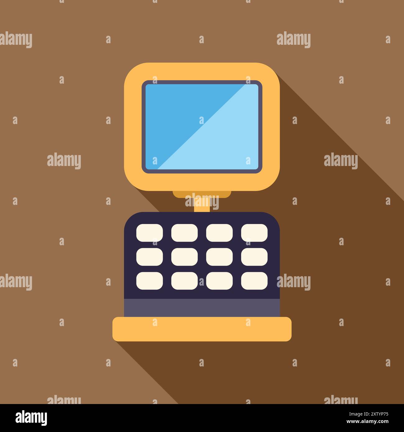 Computer Cash Register Buttons Illustration of a cash register with a monitor hi-res stock photography ...