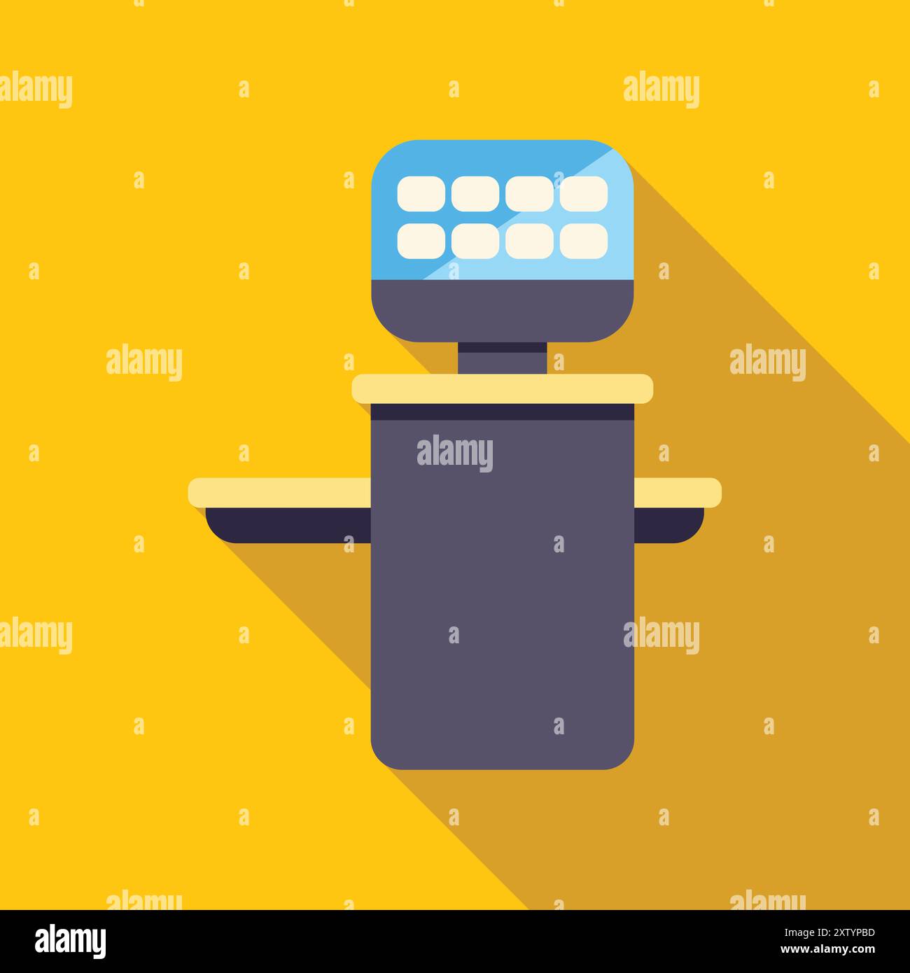 Self service check in machine with blank screen for flight information ...