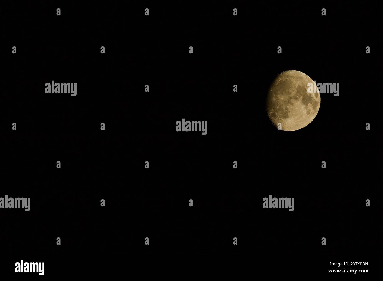 Mainz, Germany. Waxing Gibbous Moon. Stock Photo