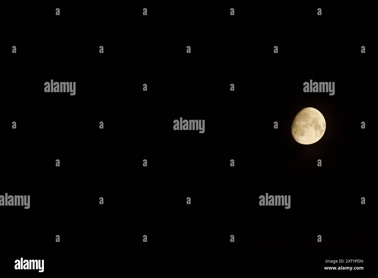 Mainz, Germany. Waxing Gibbous Moon. Stock Photo