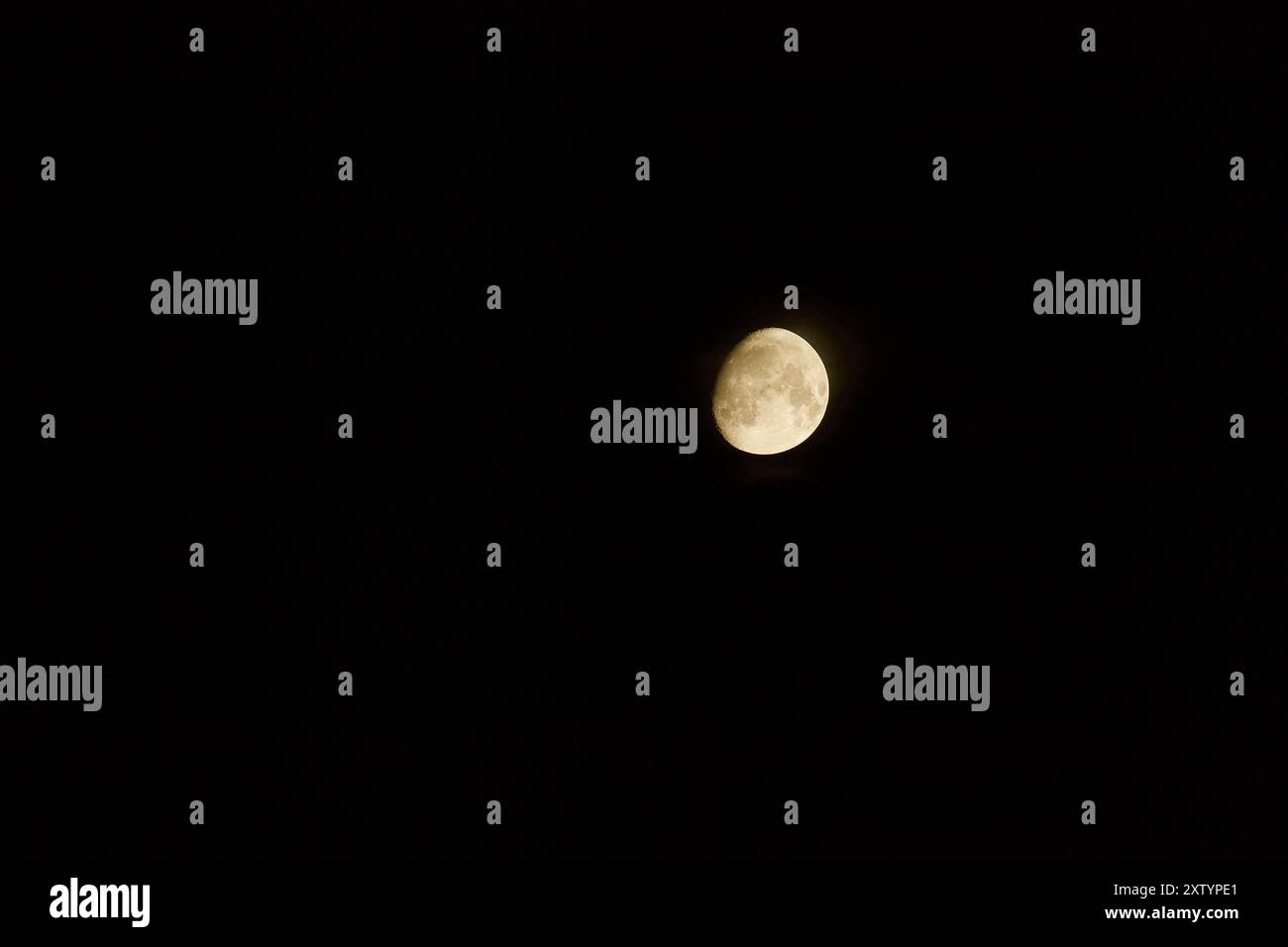 Mainz, Germany. Waxing Gibbous Moon. Stock Photo