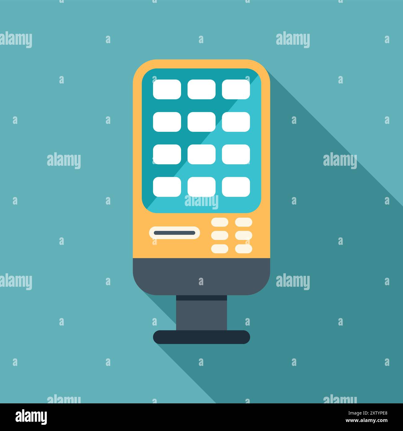 Vending machine offering beverages and snacks with a touch screen interface for easy selection Stock Vector