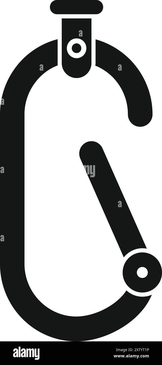 Simple vector icon of a carabiner, a specialized type of shackle used ...