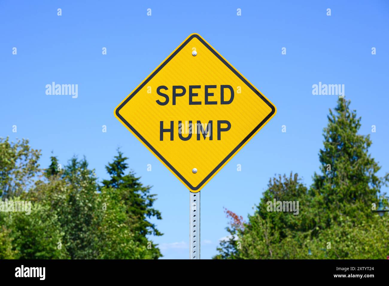 Speed Bump Road Sign, USA Stock Photo - Alamy
