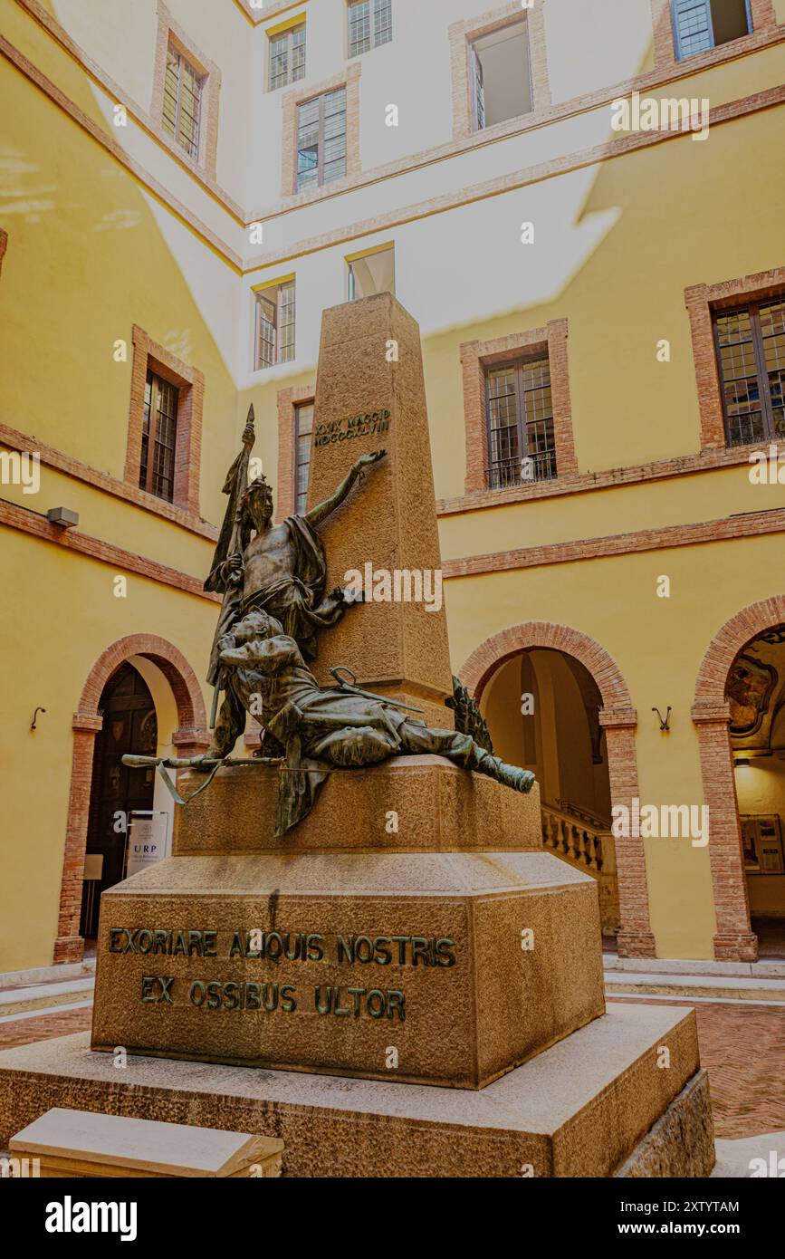 Exoriare Aliquis Nostris Ex Ossibus Ultor Translation Exoriare aliquis nostris ex ossibus ultor Statue in Siena, Italy Stock