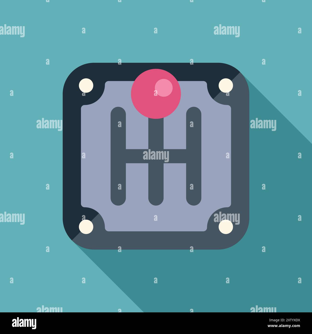 Manual gear stick is showing the six gears for driving forward ...