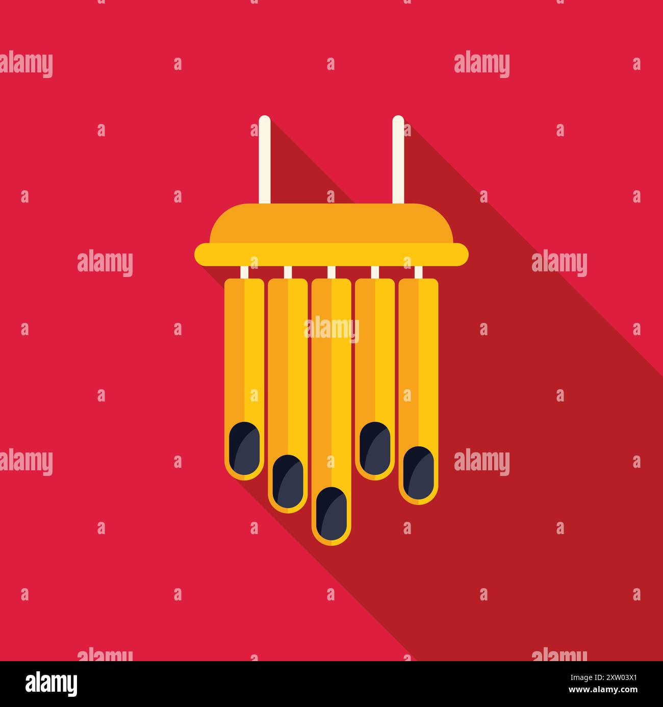 Minimalist vector illustration of a wind chime, perfect for projects ...