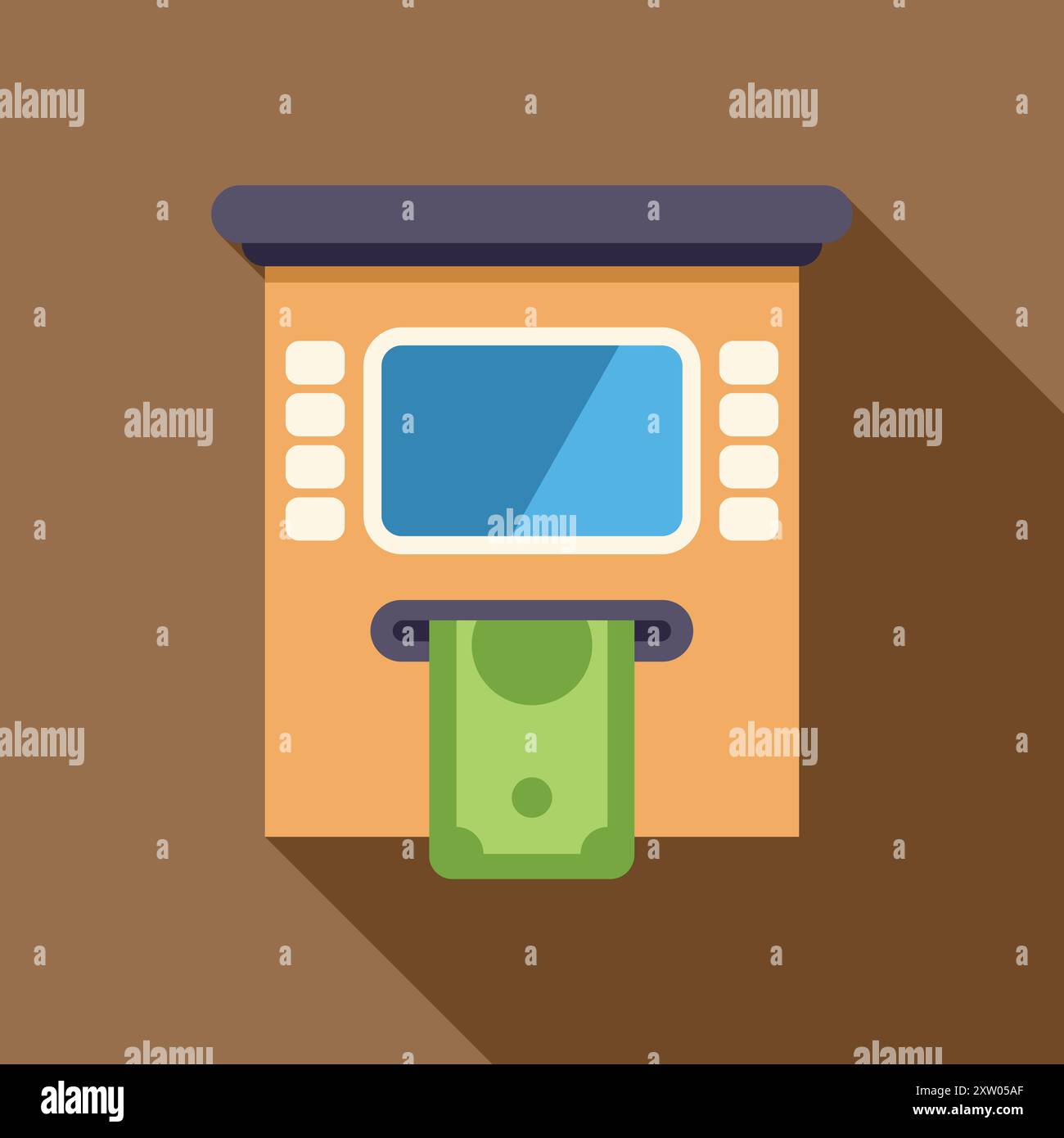 Atm machine is dispensing a cash banknote Stock Vector Image & Art - Alamy