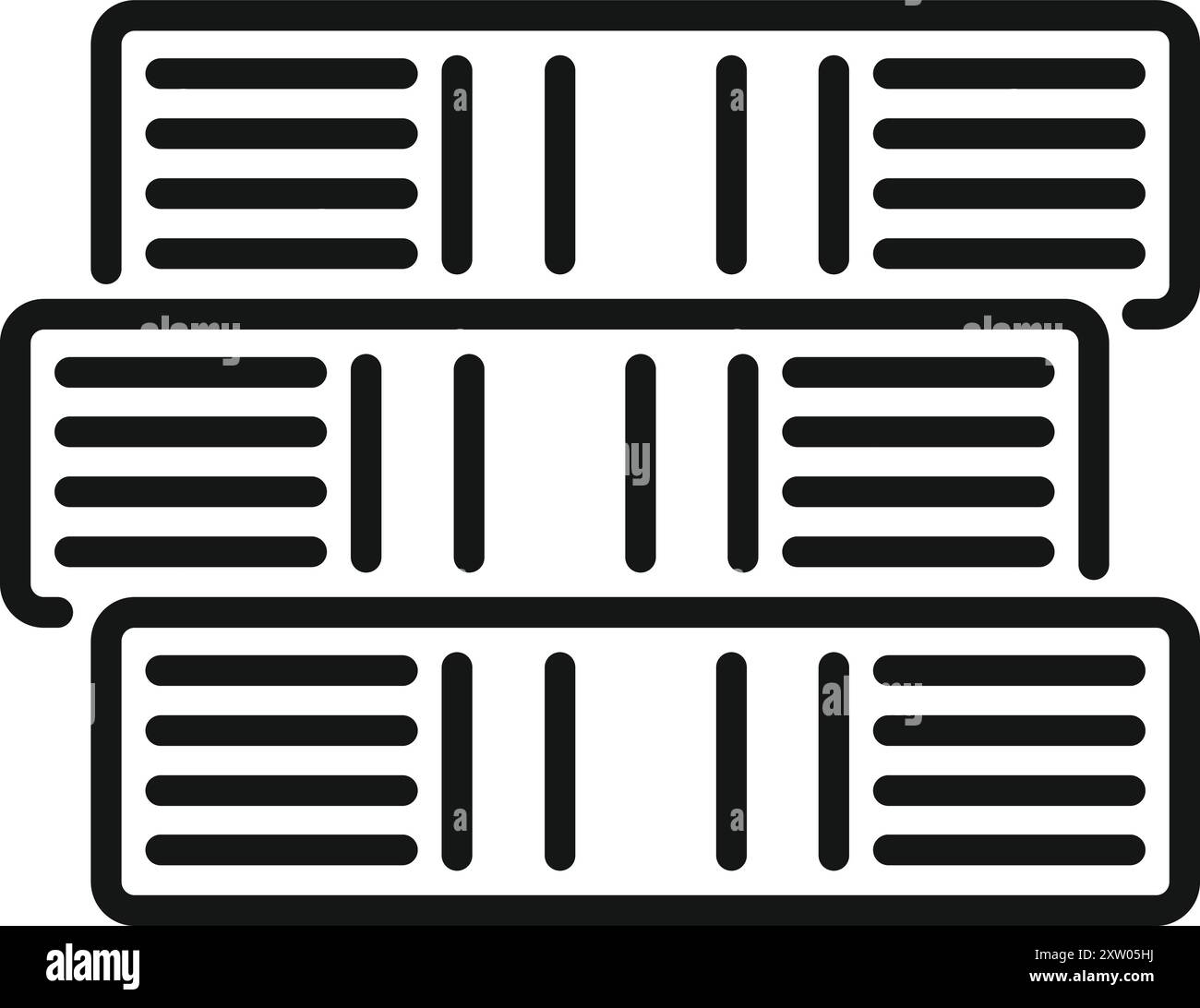 This simple vector icon represents a database center ensuring secure data storage Stock Vector