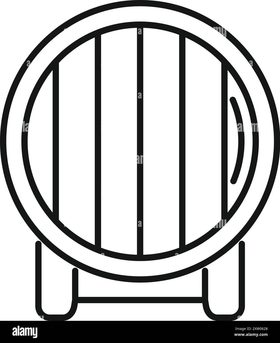 Simple, minimalist icon of a classic wooden barrel, perfect for ...