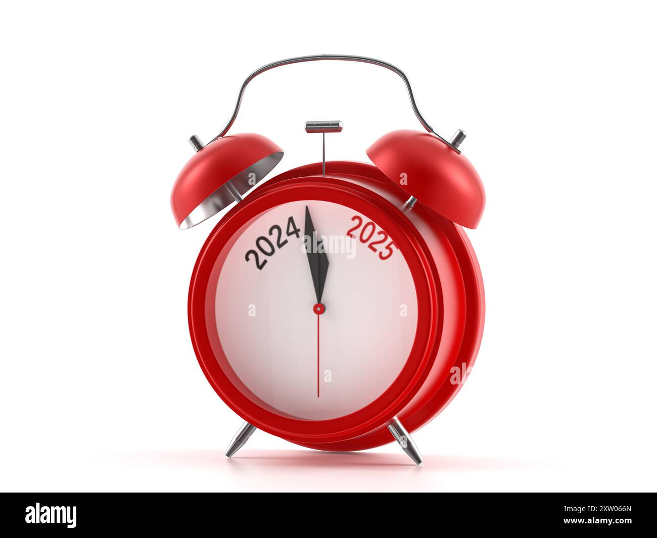 Alarm clock new 2025 on a white background. 3d illustration Stock Photo Alamy