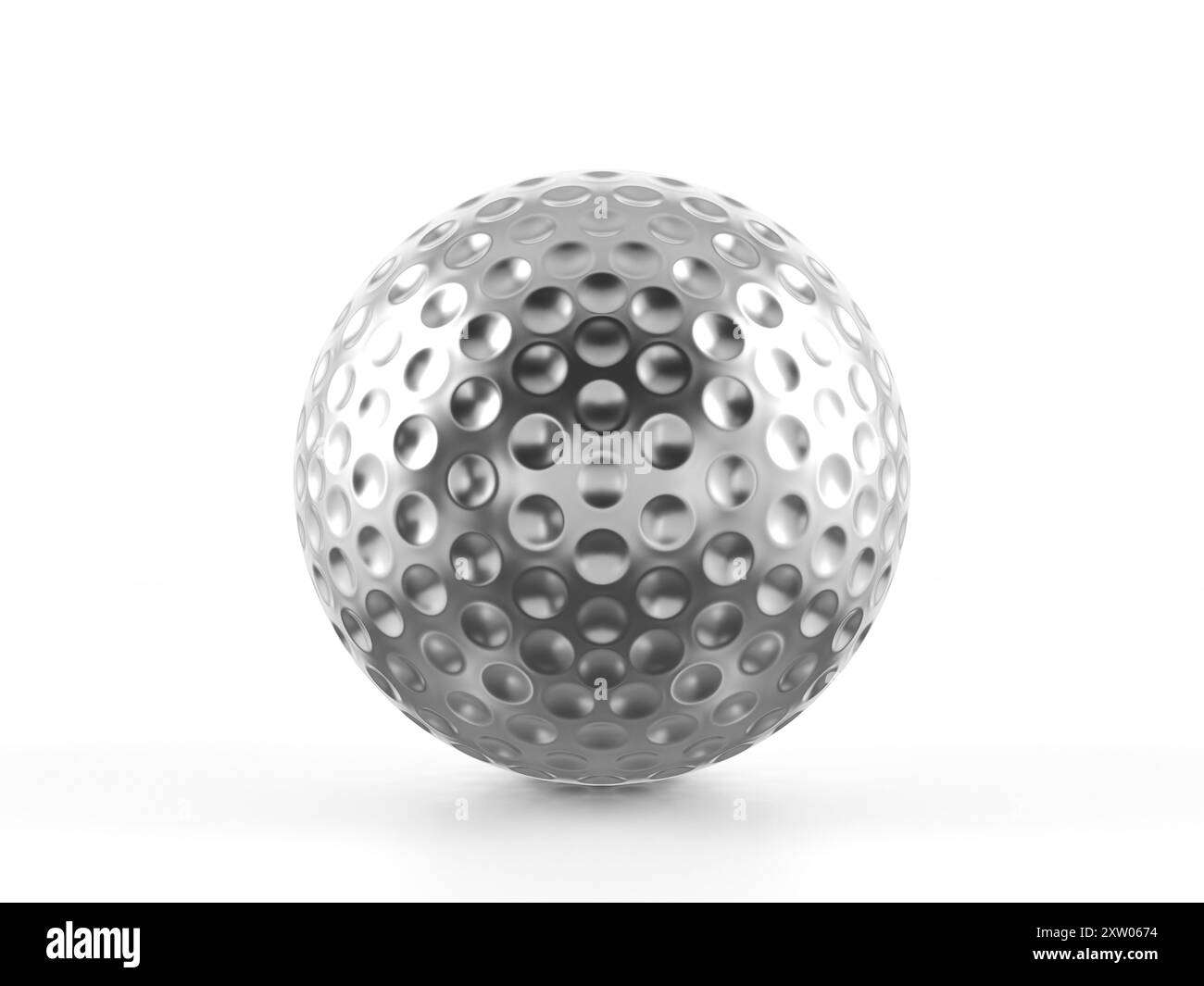 Silver golf ball on a white background. 3d illustration Stock Photo - Alamy