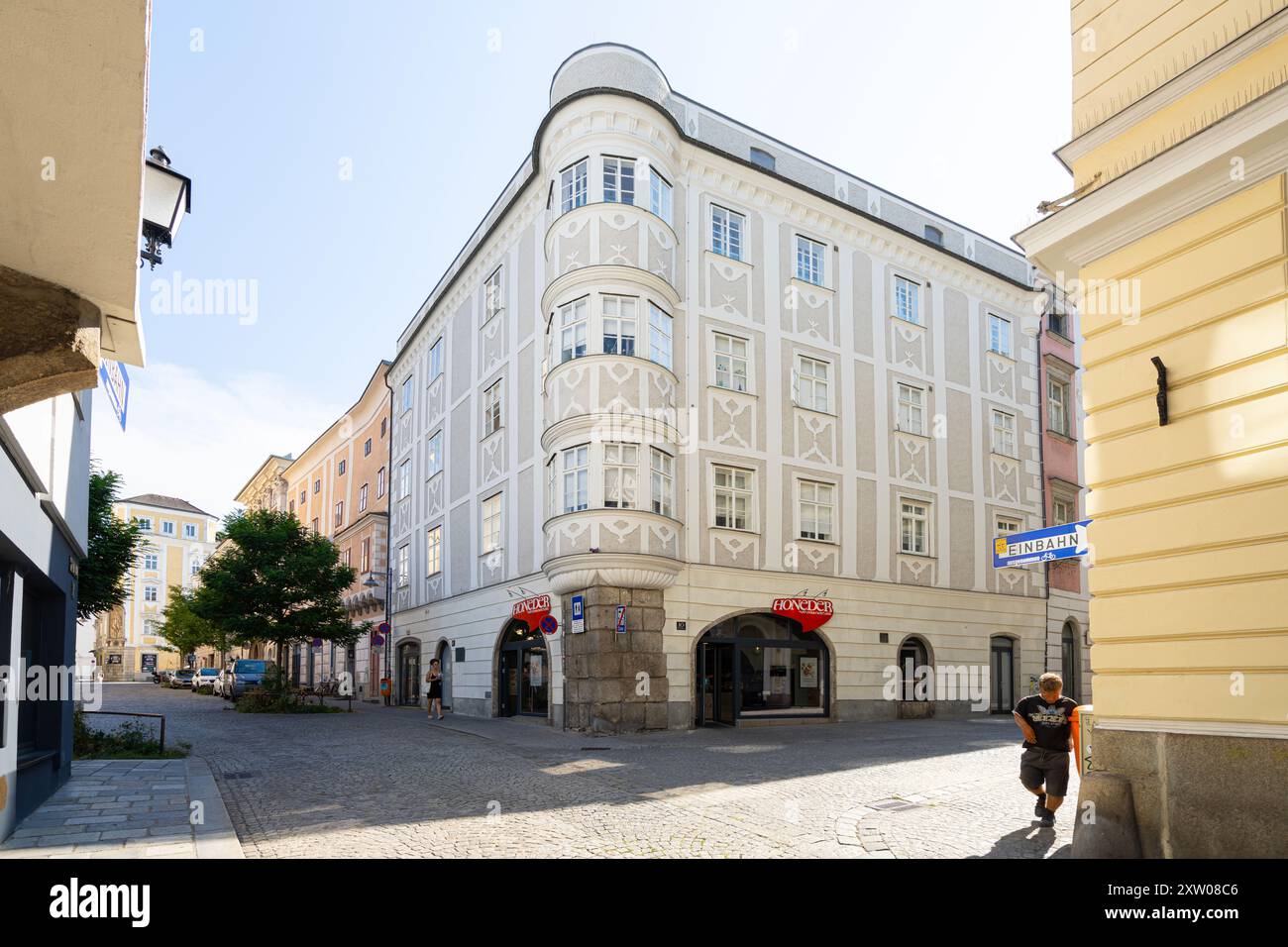 Linz, Austria. August 12, 2024. the ancient buildings in the historic ...