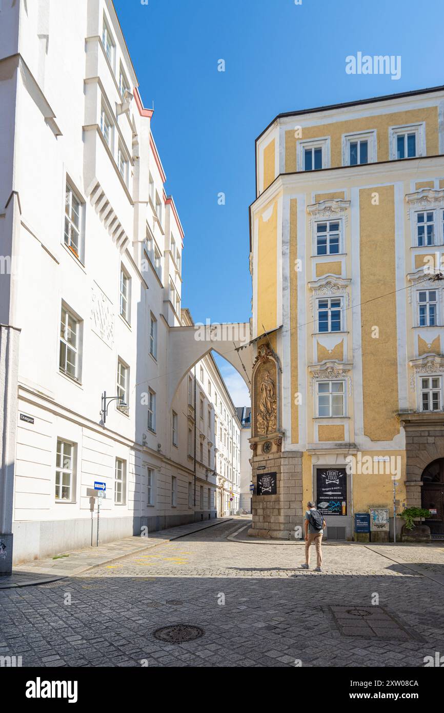 Linz, Austria. August 12, 2024. the ancient buildings in the historic ...