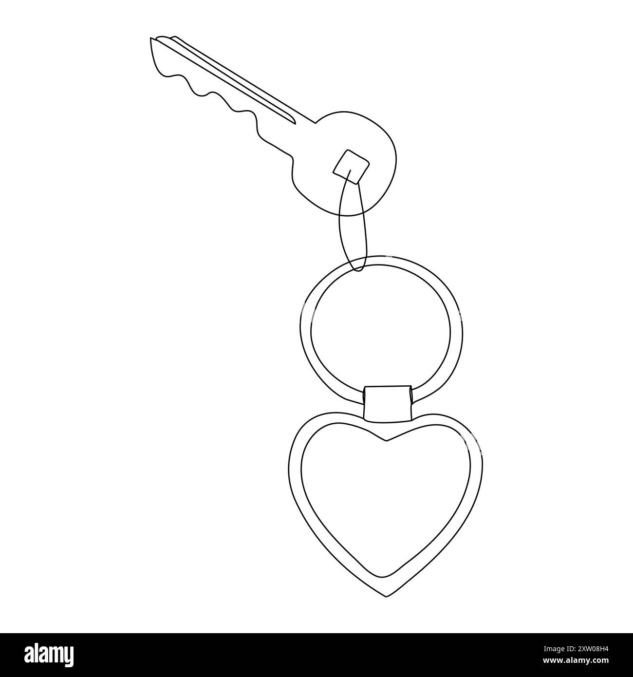 Key single line vector one continuous line drawing of key key line icon ...