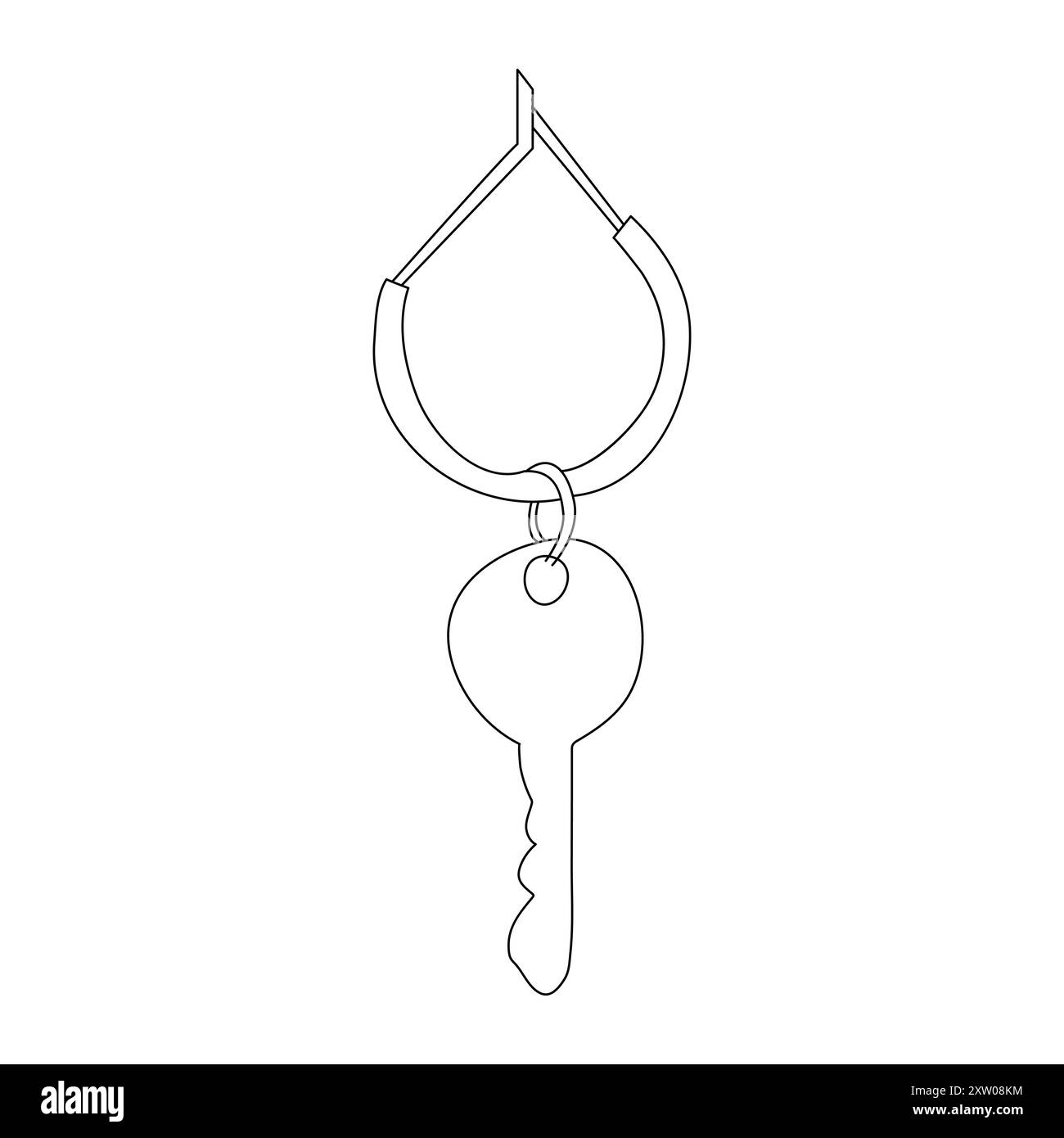 Key single line vector one continuous line drawing of key key line icon ...