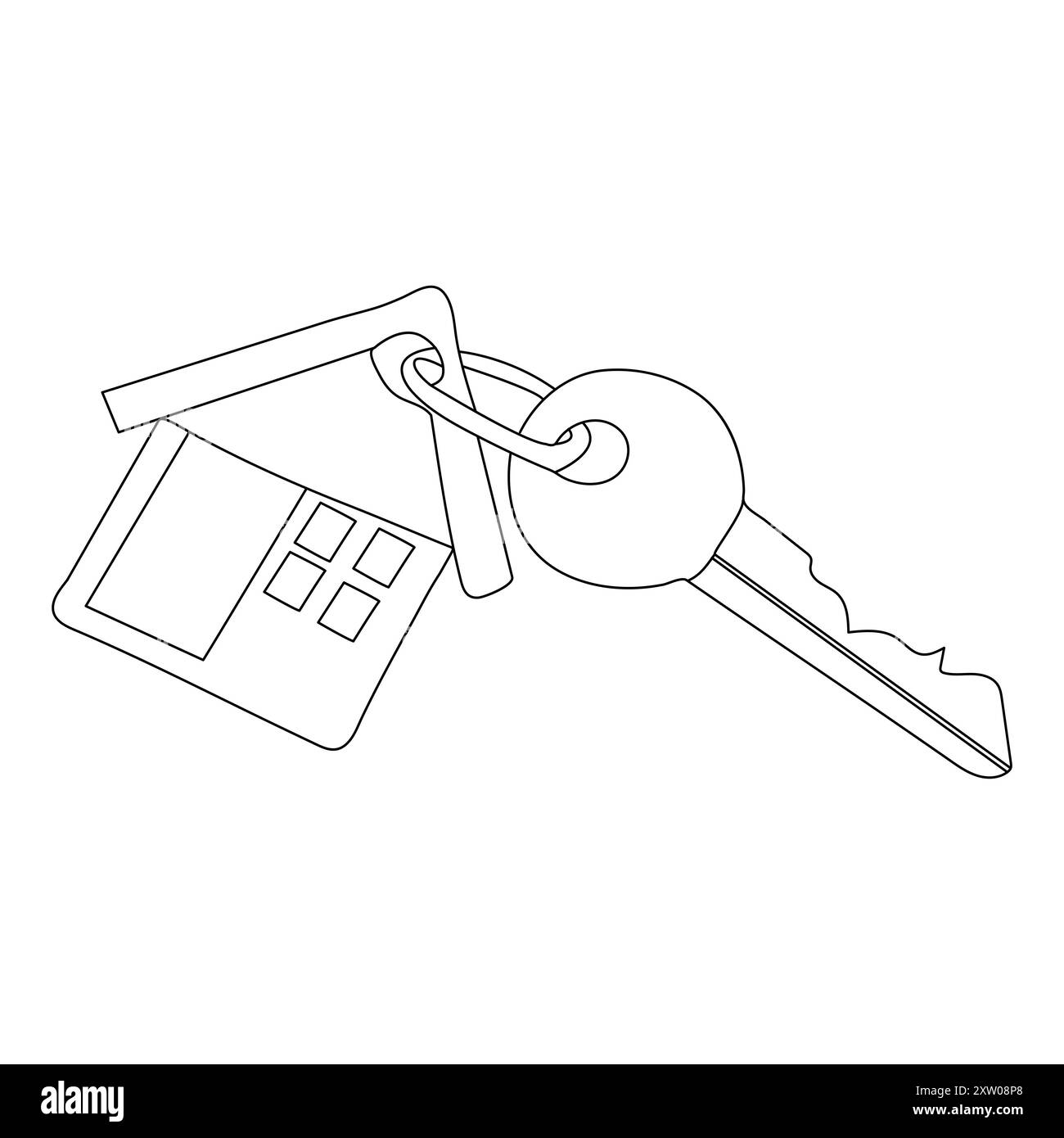 Key single line vector one continuous line drawing of key key line icon ...