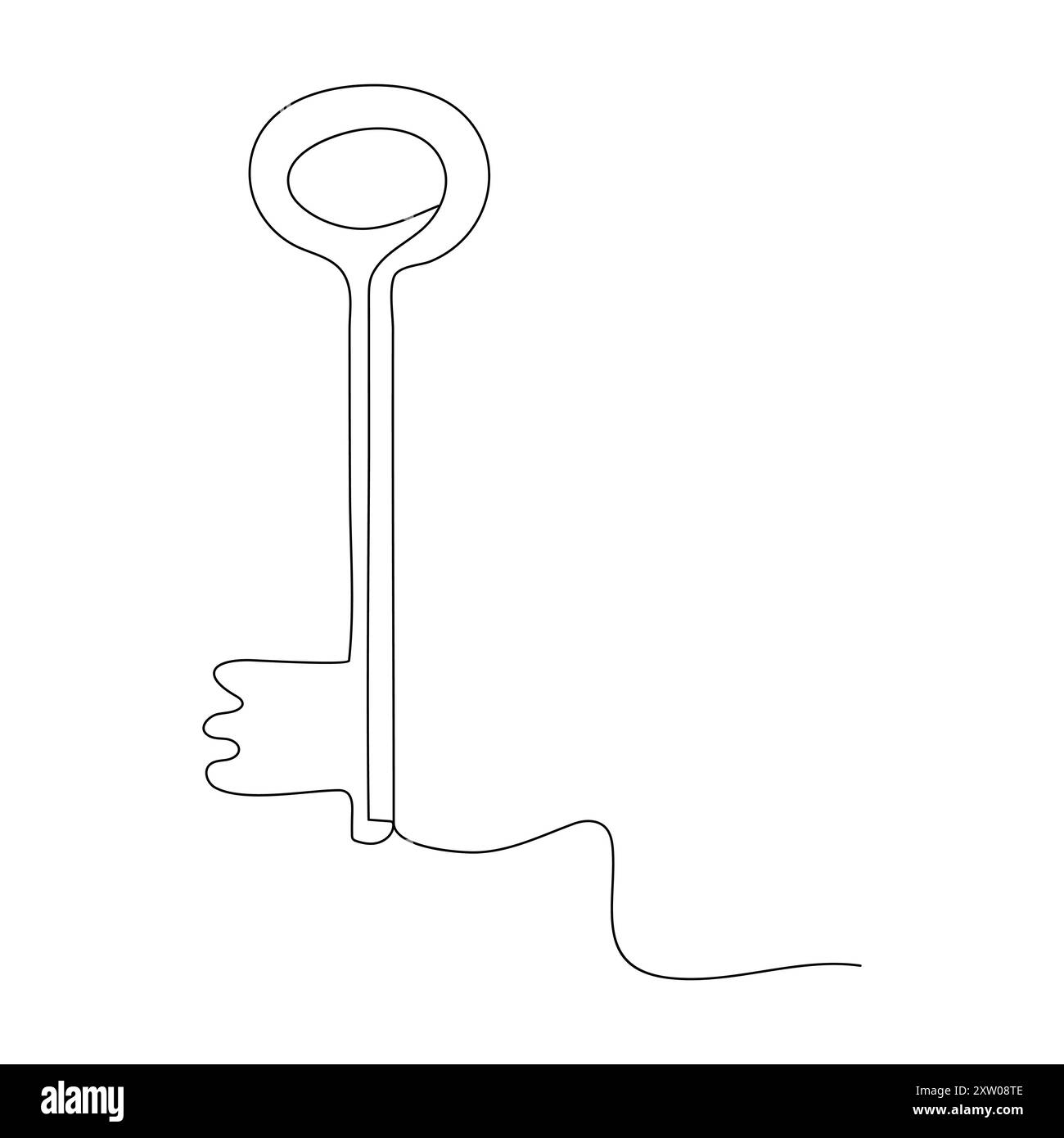 Key single line vector one continuous line drawing of key key line icon ...