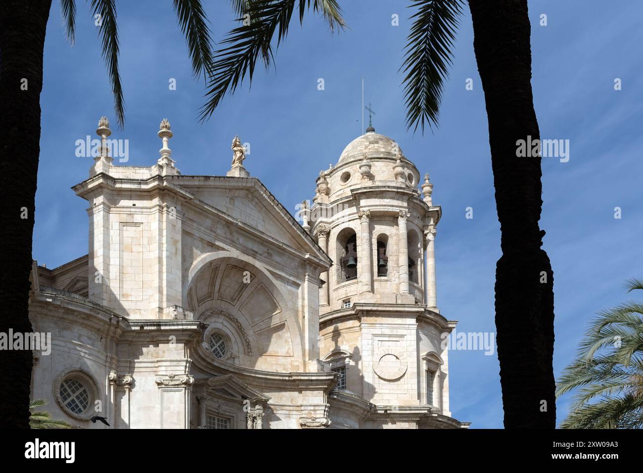 CADIZ, SPAIN - MAY 23, 2024:  View of Cadiz Cathedral (Catedral de Santa Cruz) Stock Photo