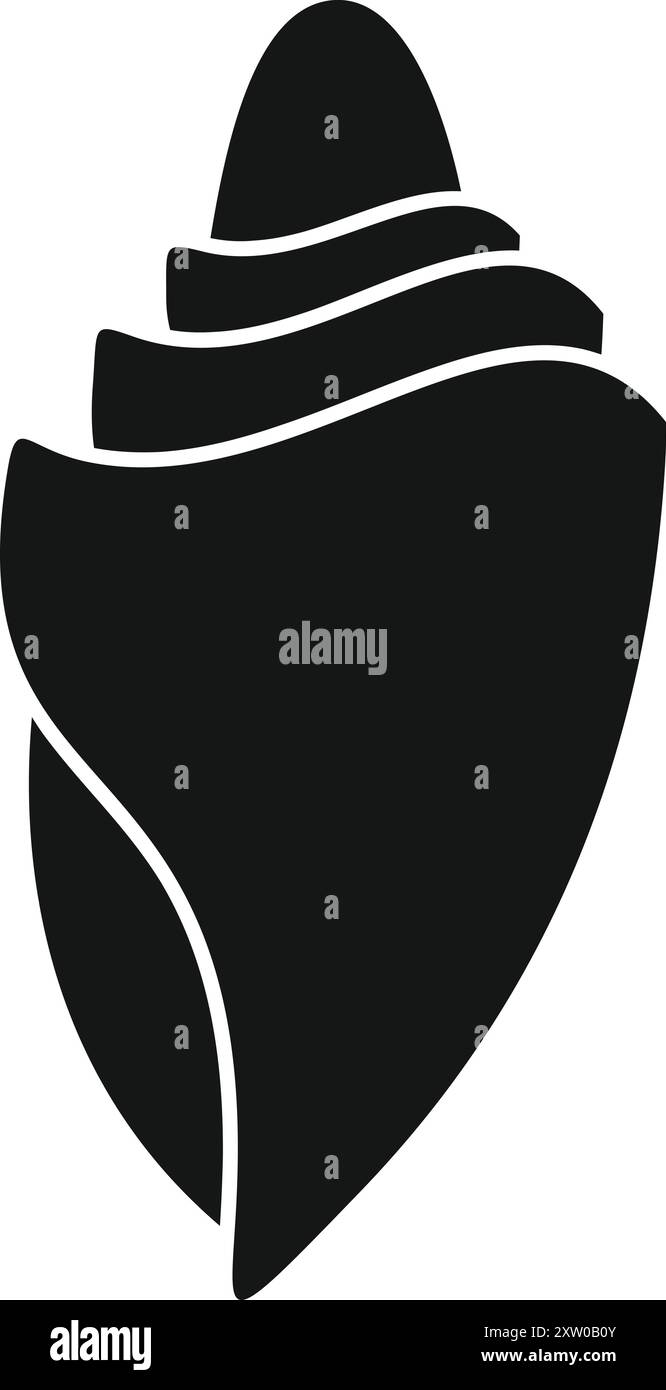 Simple black vector icon of a seashell, bringing to mind the beauty and ...