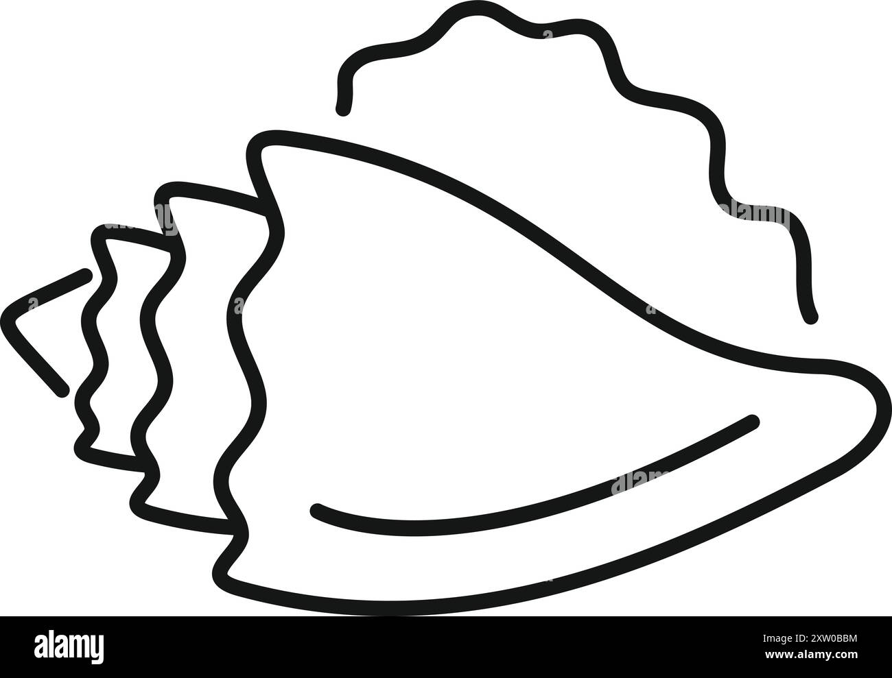 Simple line art icon of a seashell evoking summer holidays Stock Vector ...