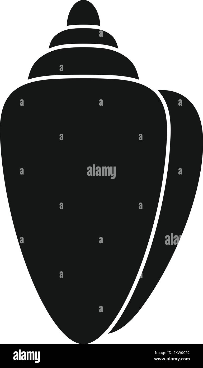 Black glyph icon of a sea shell showing its spiral structure Stock ...