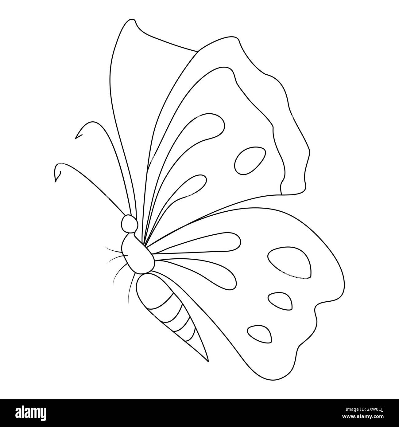 Continuous one line butterfly flying single line outline art drawing ...