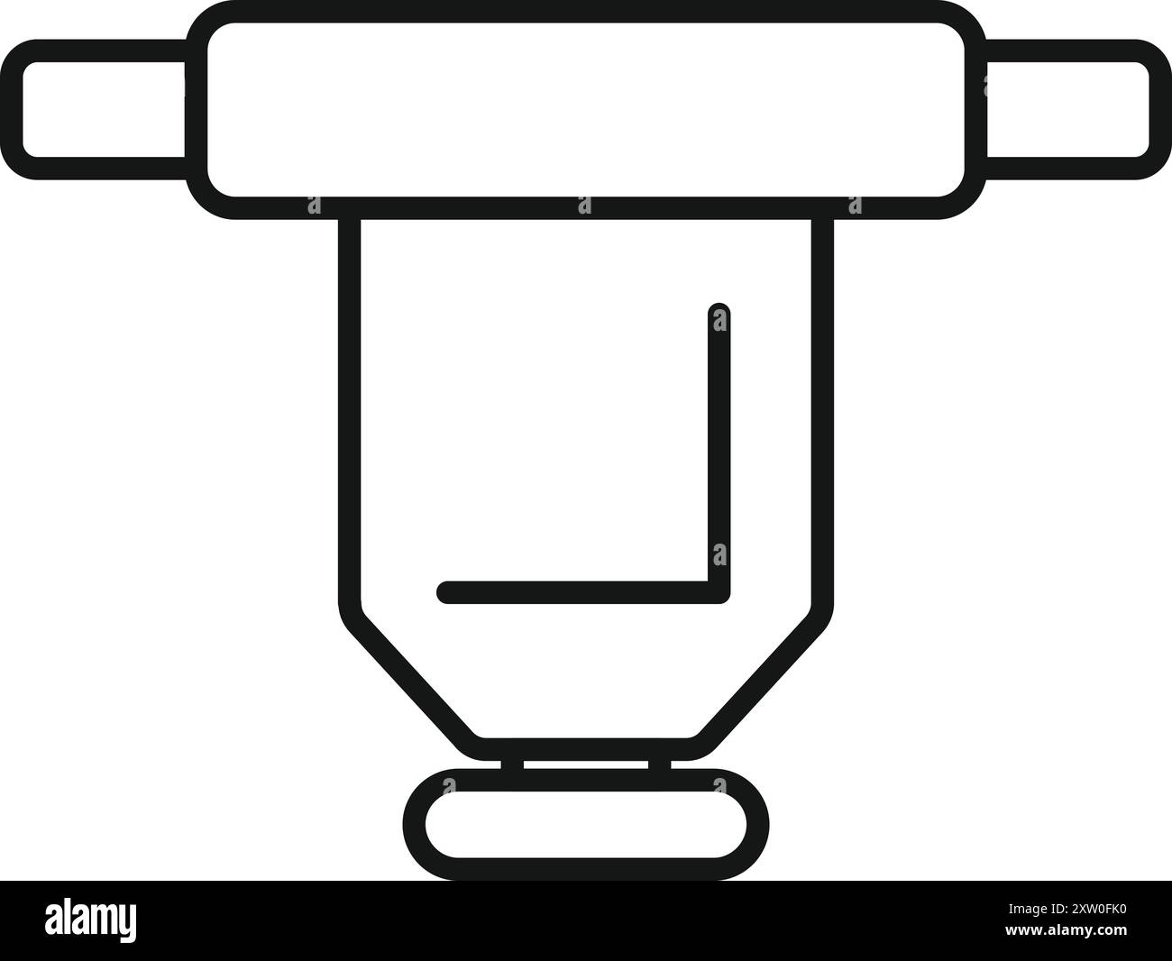 Line drawing of a car engine fuel filter, an essential part for keeping