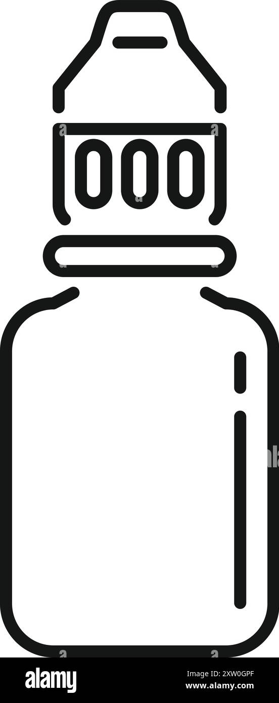 Line art icon of a vape liquid bottle with cap showing nicotine level Stock  Vector Image & Art - Alamy