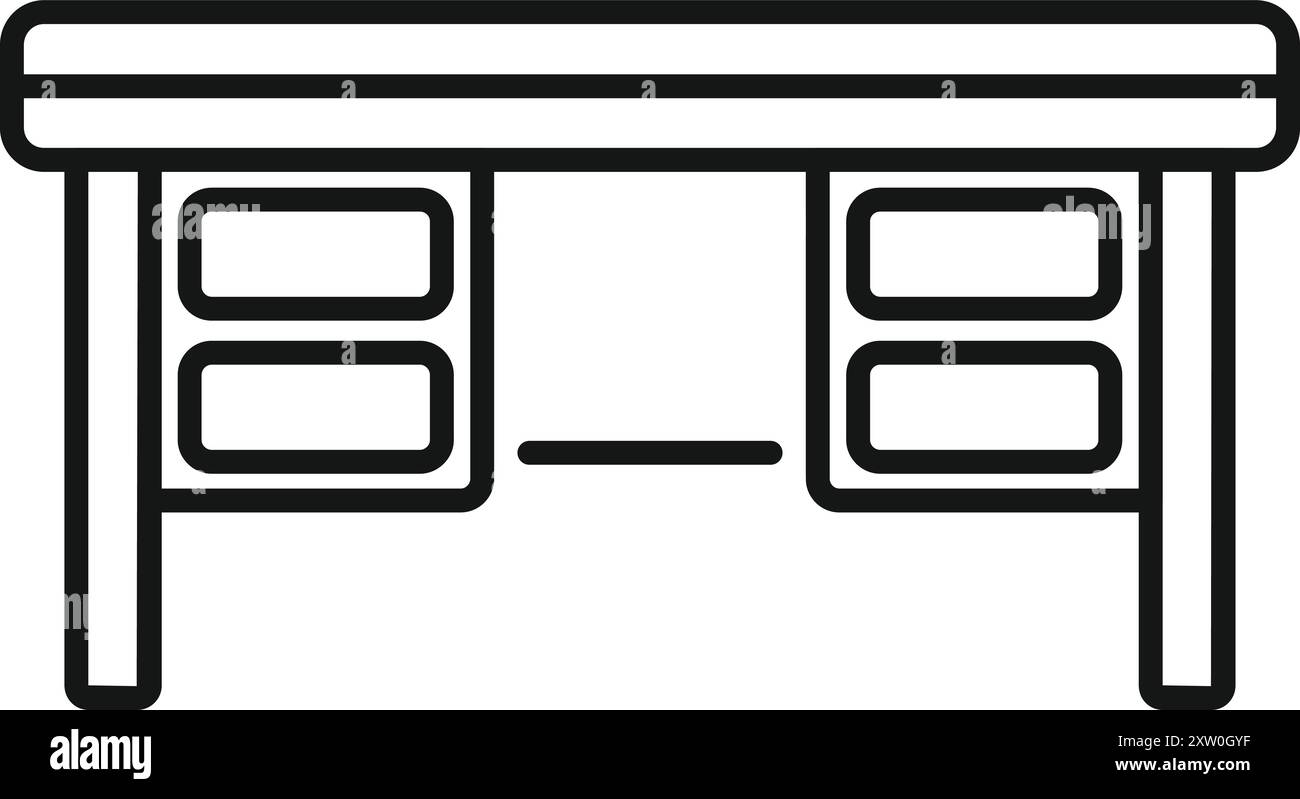 Simple vector icon of a desk with drawers, perfect for projects related ...