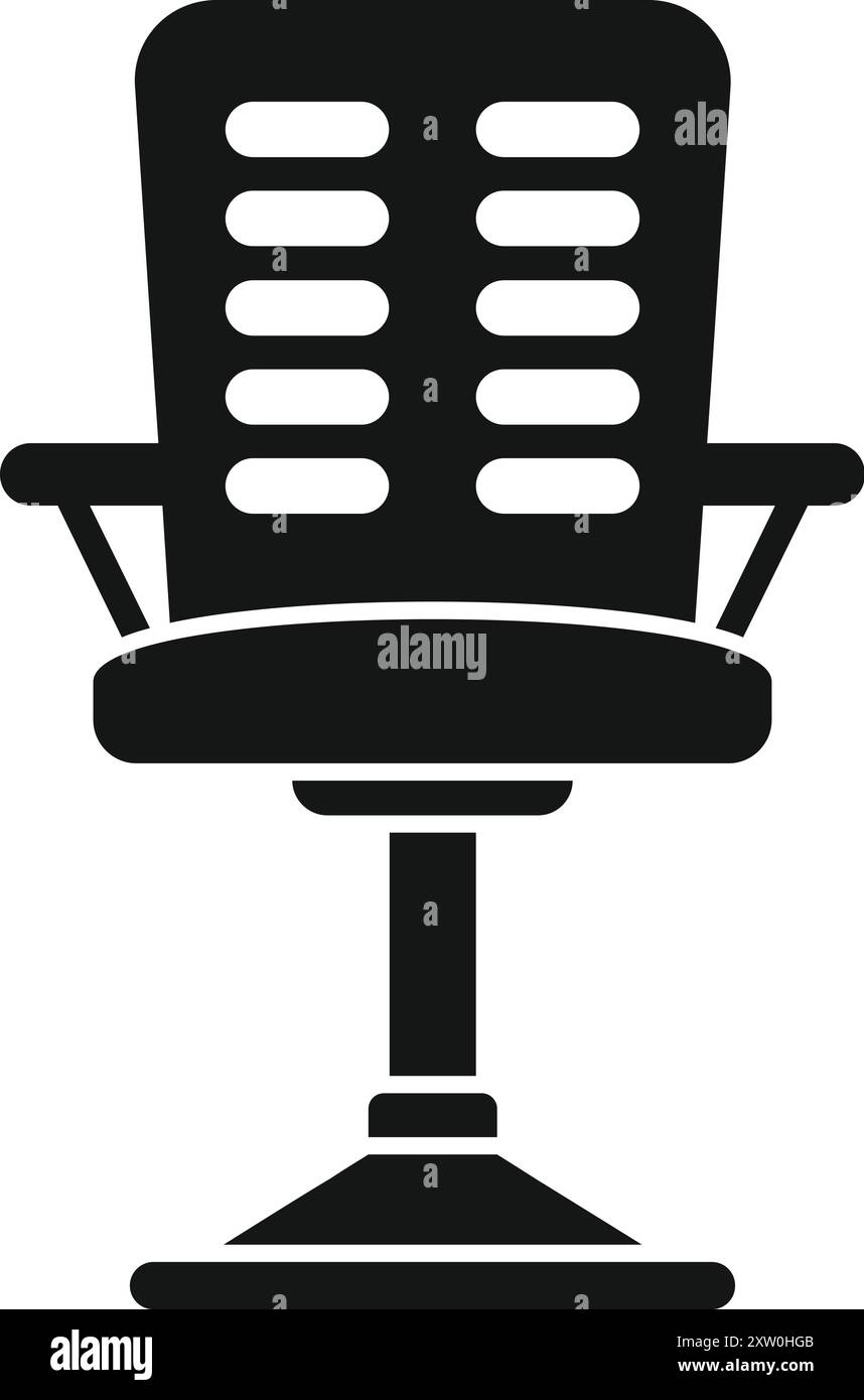 Black simple style icon of an office chair with armrests Stock Vector ...