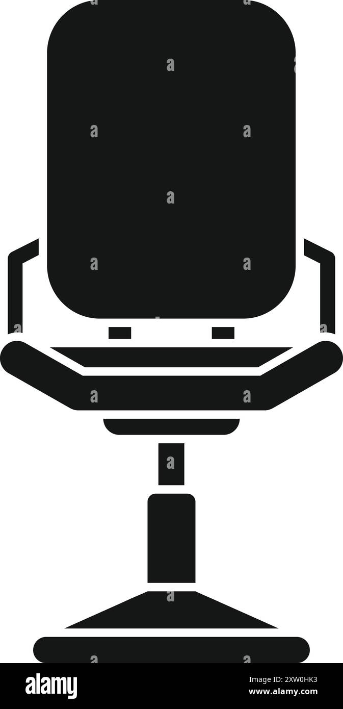 Simple vector icon of a modern office chair with a single leg base ...