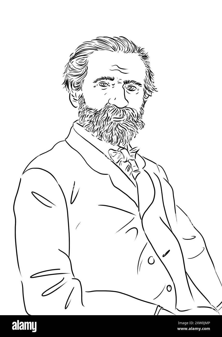 Portrait of Guiseppe Verdi, famous italian composer and musician Stock Photo