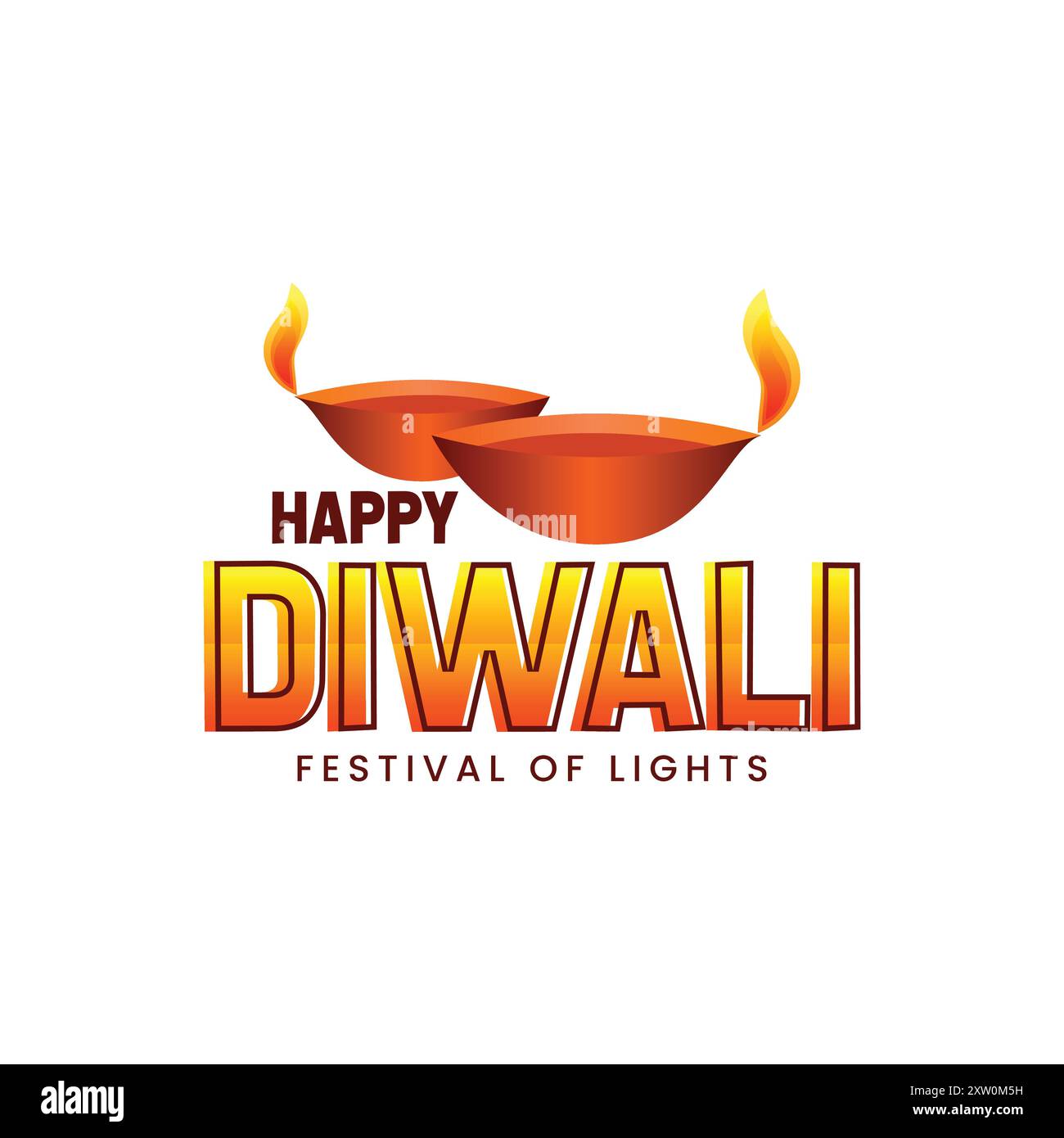 Happy Diwali Festival of lights Banner, Diwali Diya, Vector design Stock Vector