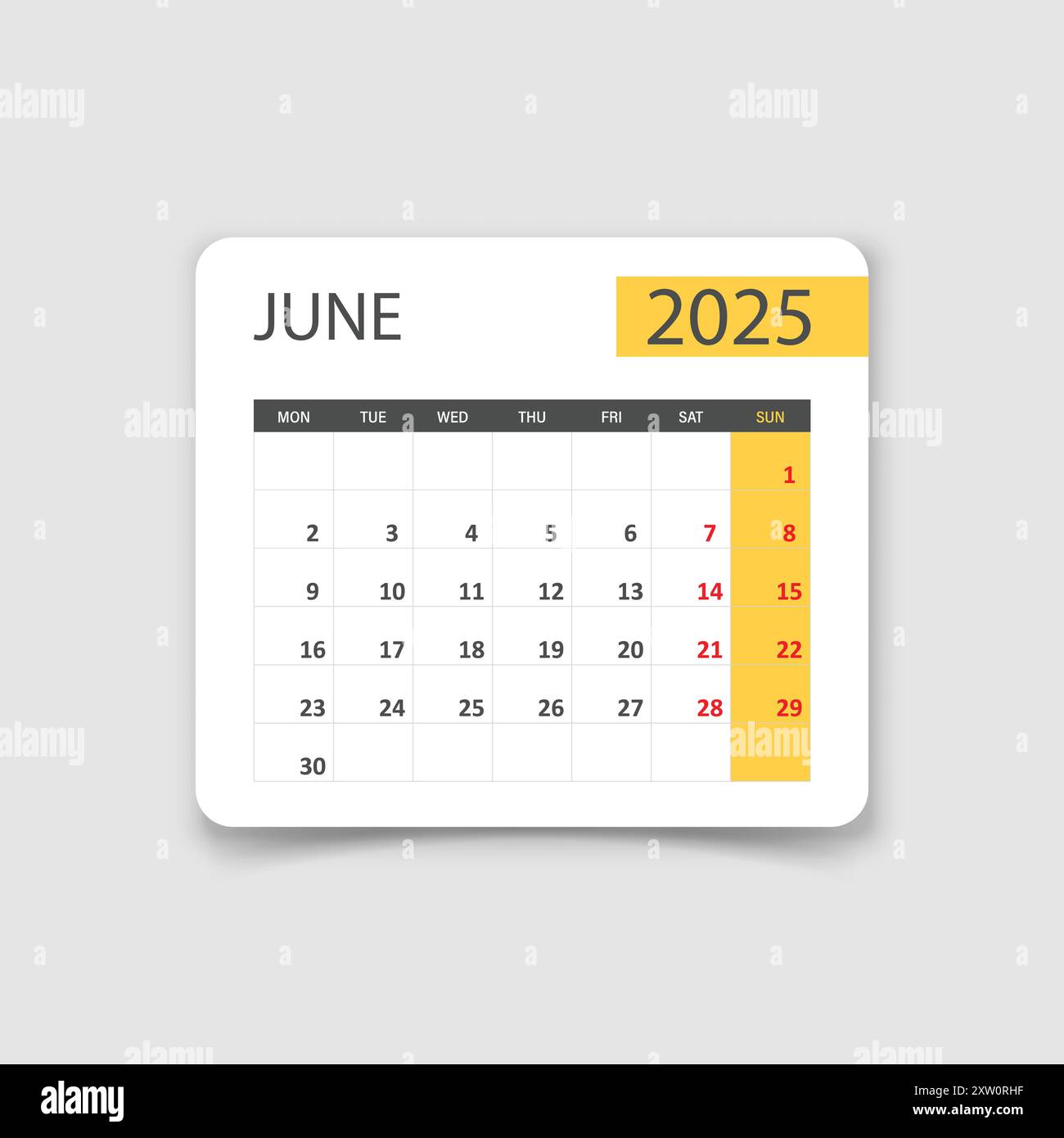 calendar-june-2025-icon-in-flat-style-planner-vector-illustration-on-isolated-background-calender-sign-business-concept-stock-vector-image-art-alamy