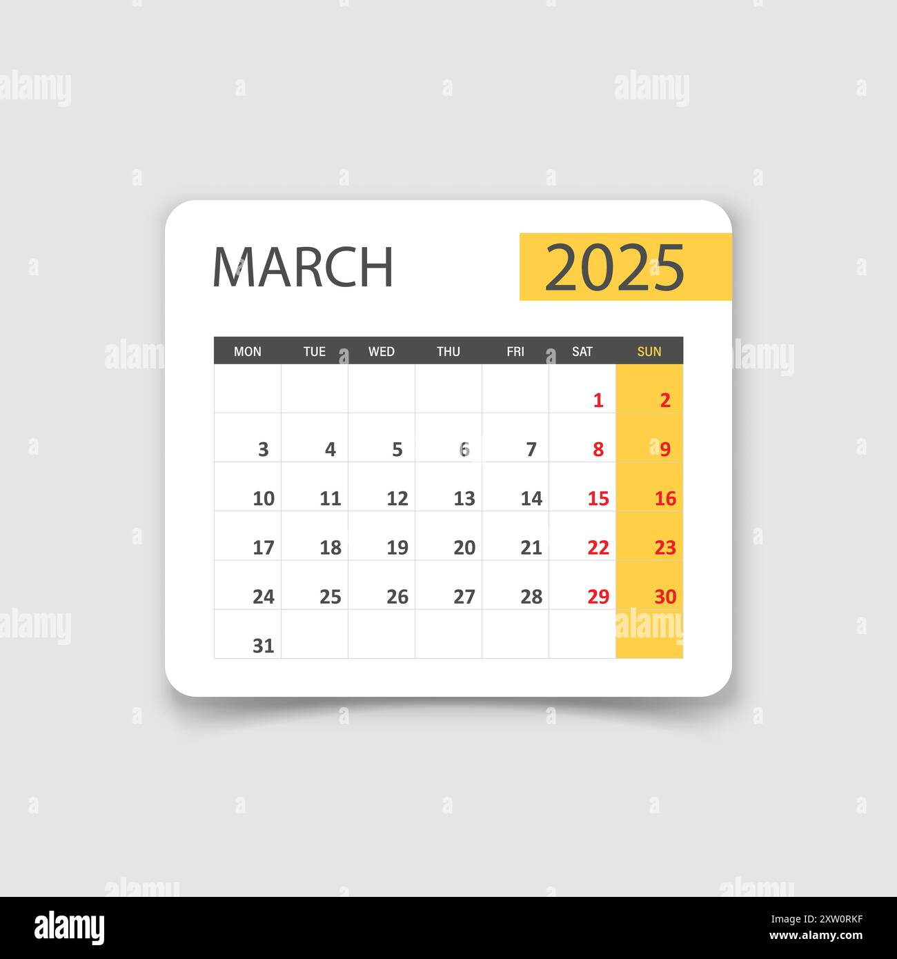 calendar-march-2025-icon-in-flat-style-planner-vector-illustration-on-isolated-background-calender-sign-business-concept-stock-vector-image-art-alamy