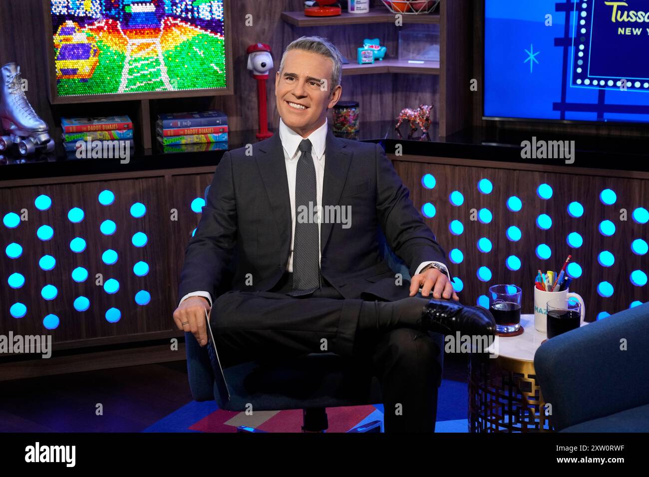 Andy Cohen's wax figure is displayed at Madame Tussauds on Thursday