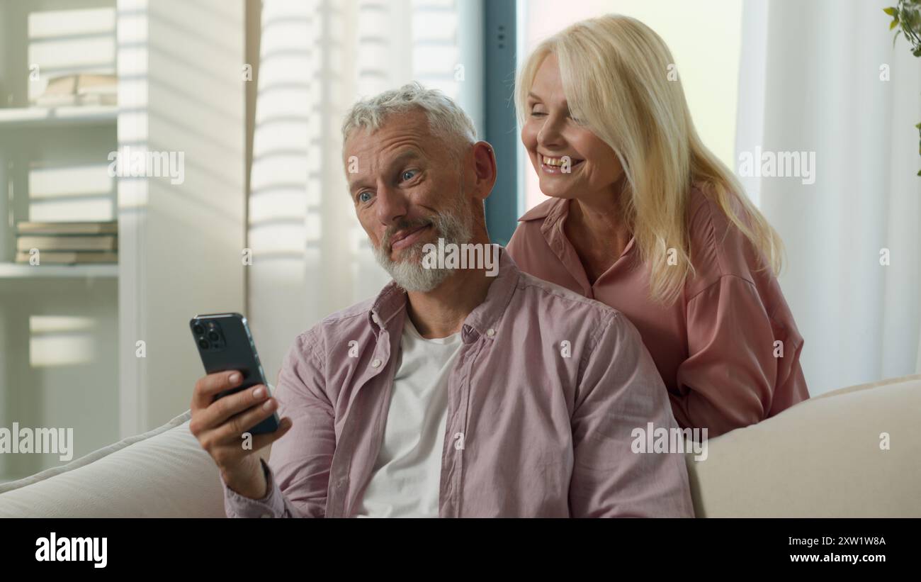 Cheerful man woman call video hi-res stock photography and images - Alamy
