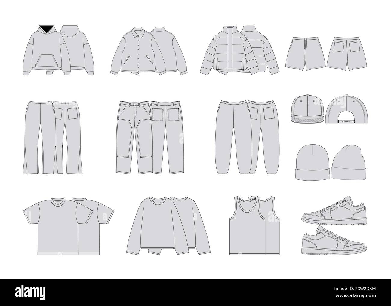 Streetwear Vector Mockup Pack Streetwear Mockup Template Pack Bundle