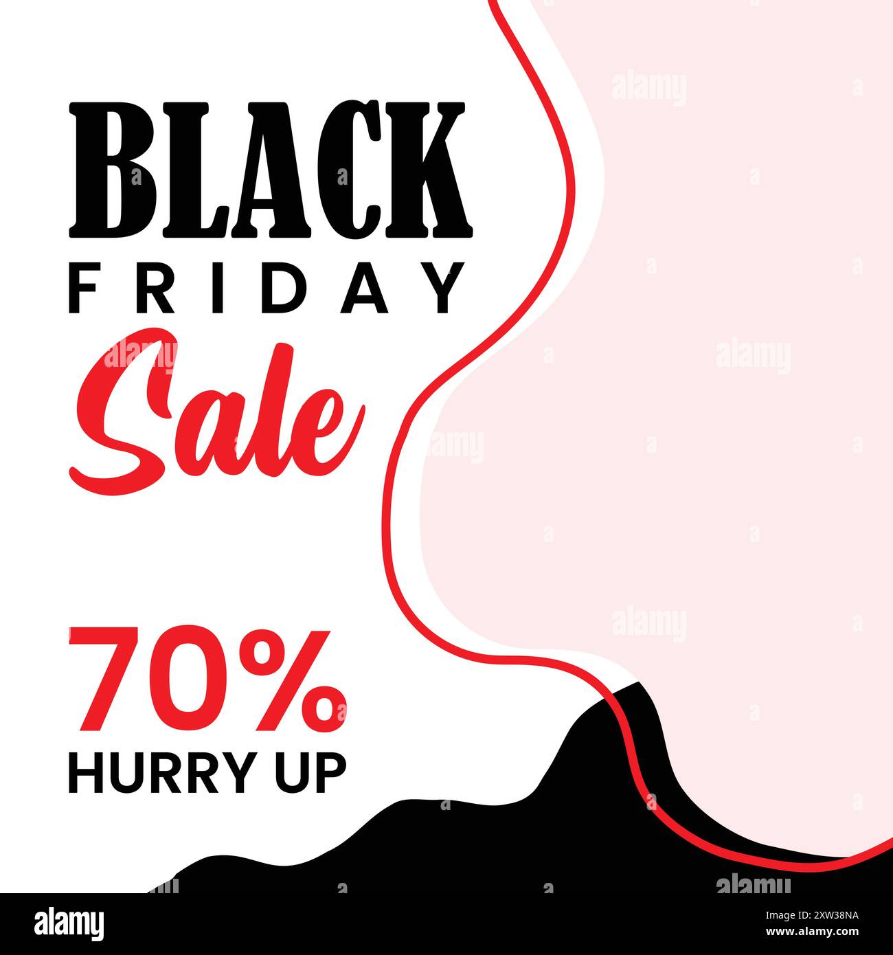 Black Friday Sale Social Media Post Vector Template Stock Vector
