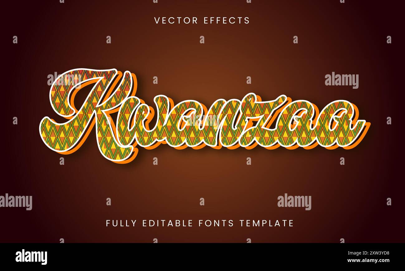 Kwanzaa Text Effect Editable Template Stock Vector