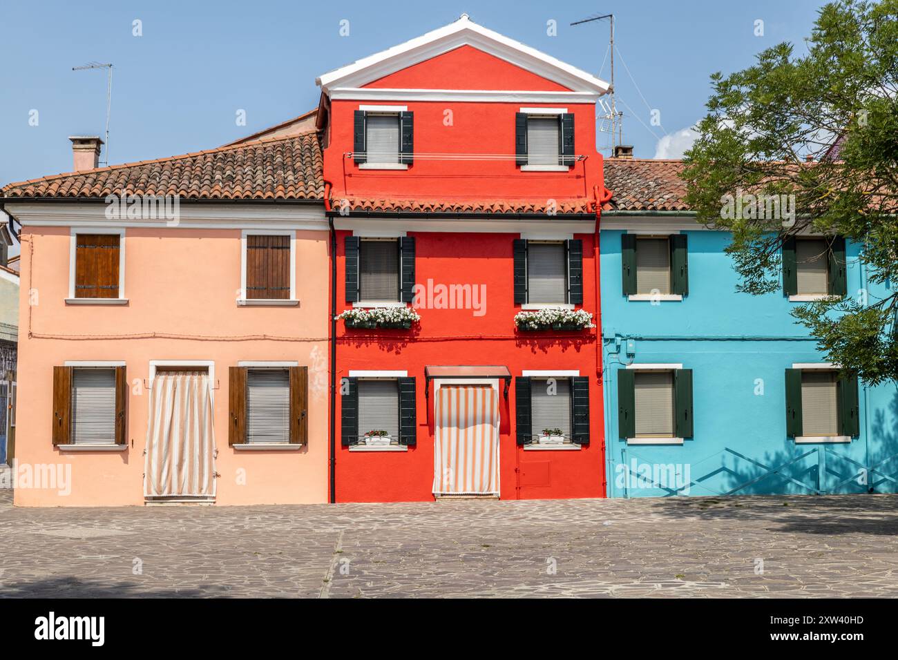 Doors and windows of ancient colorful Venetian houses Stock Photo - Alamy