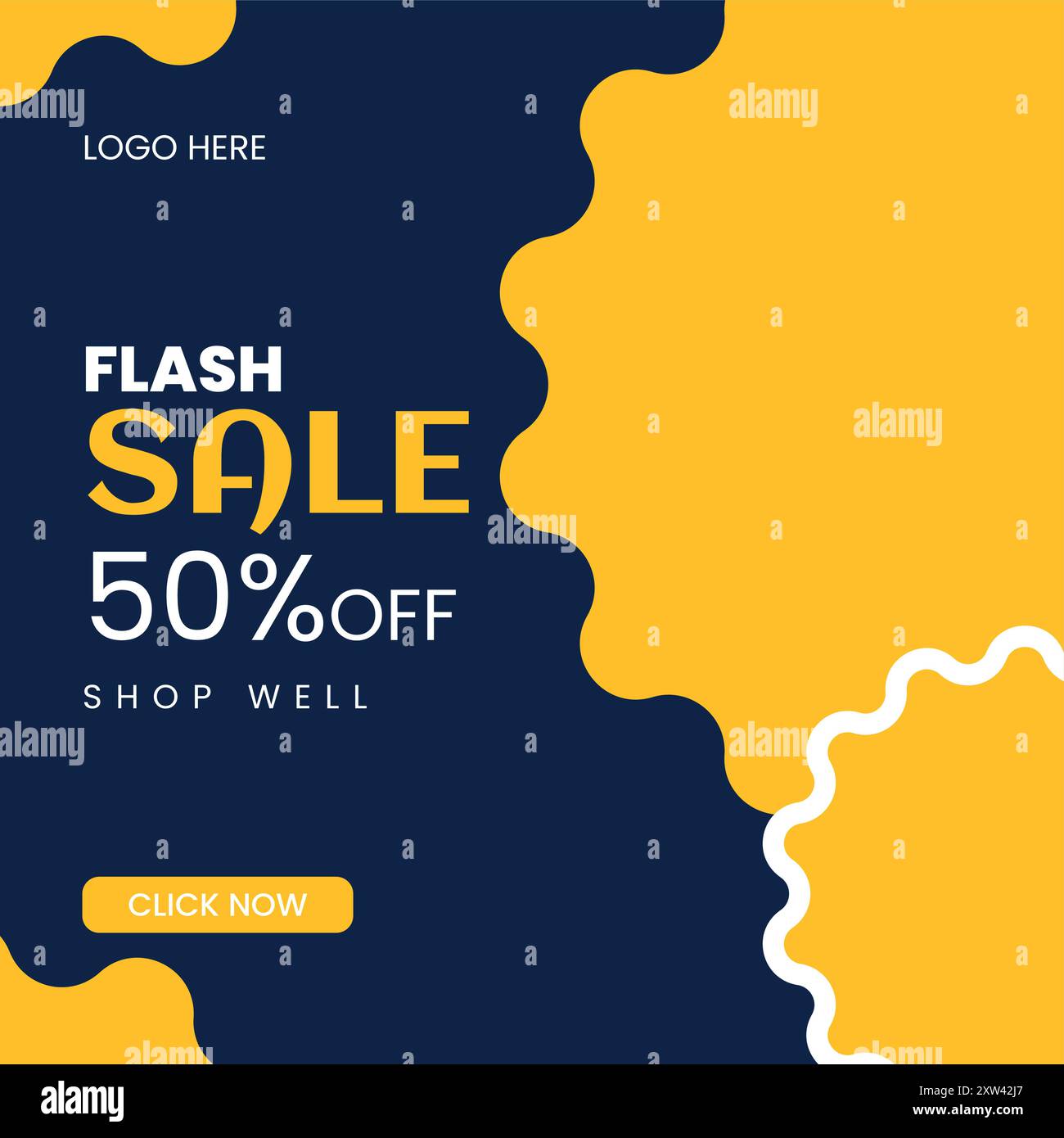 Flash Sale Social Media Banner with Bold Typography Stock Vector Image ...