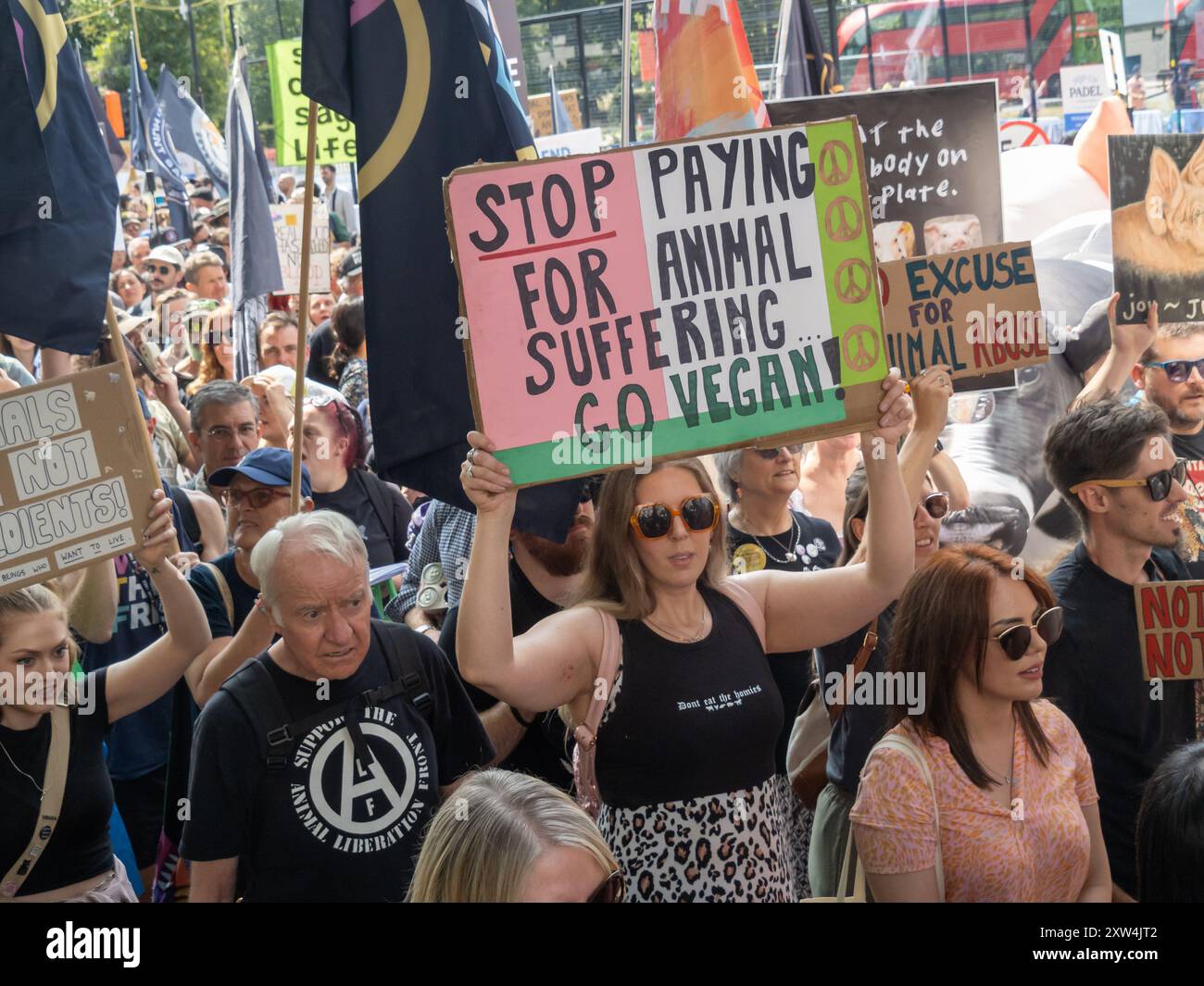London, UK. 17 Aug 2024. &lsquo;Stop Paying For Animal Suffereing - Go 