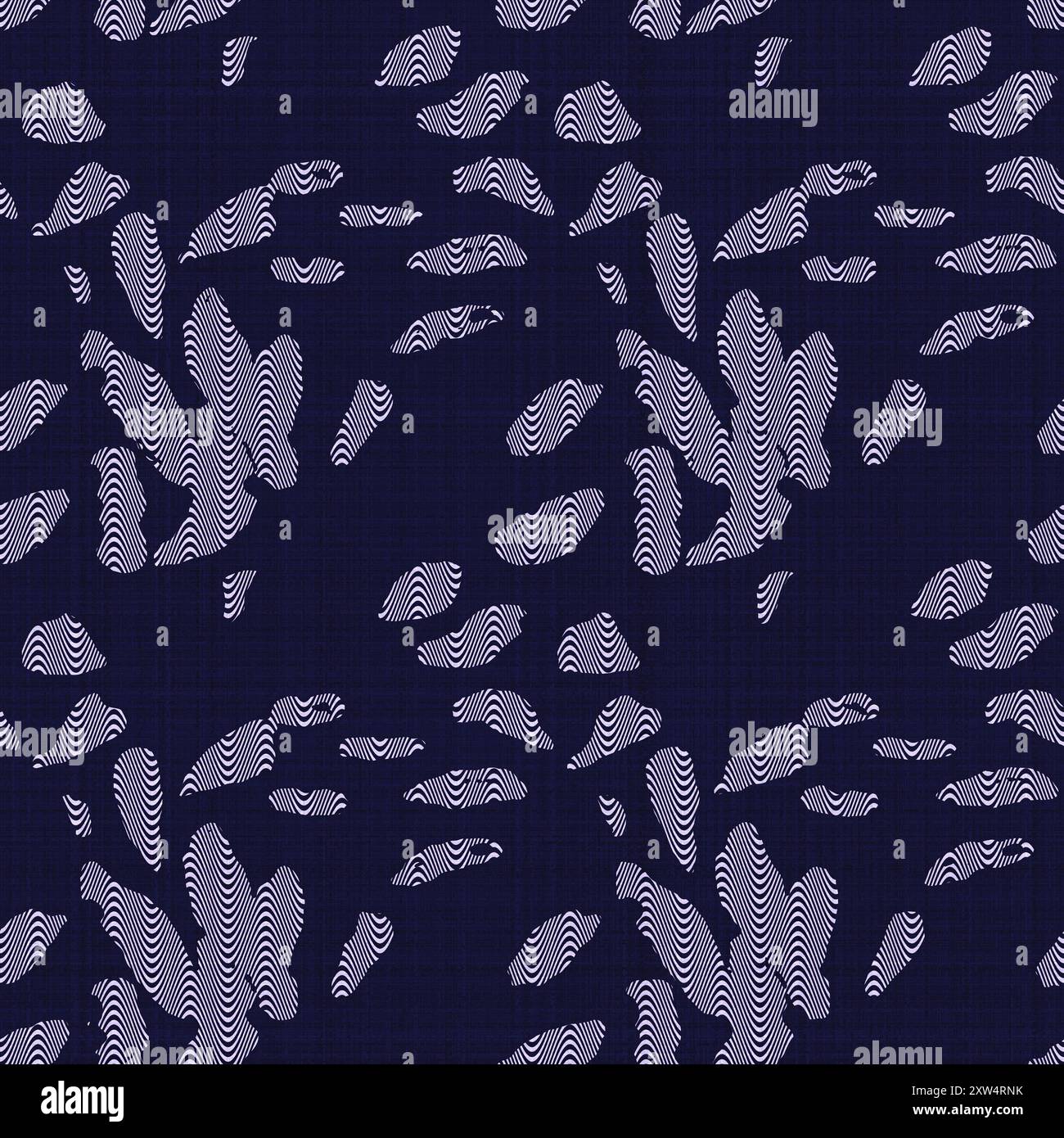 Dark purple camouflage flecked effect abstract seamless pattern background. Modern masculine bold graphic bandana design for block print hand craft Stock Photo