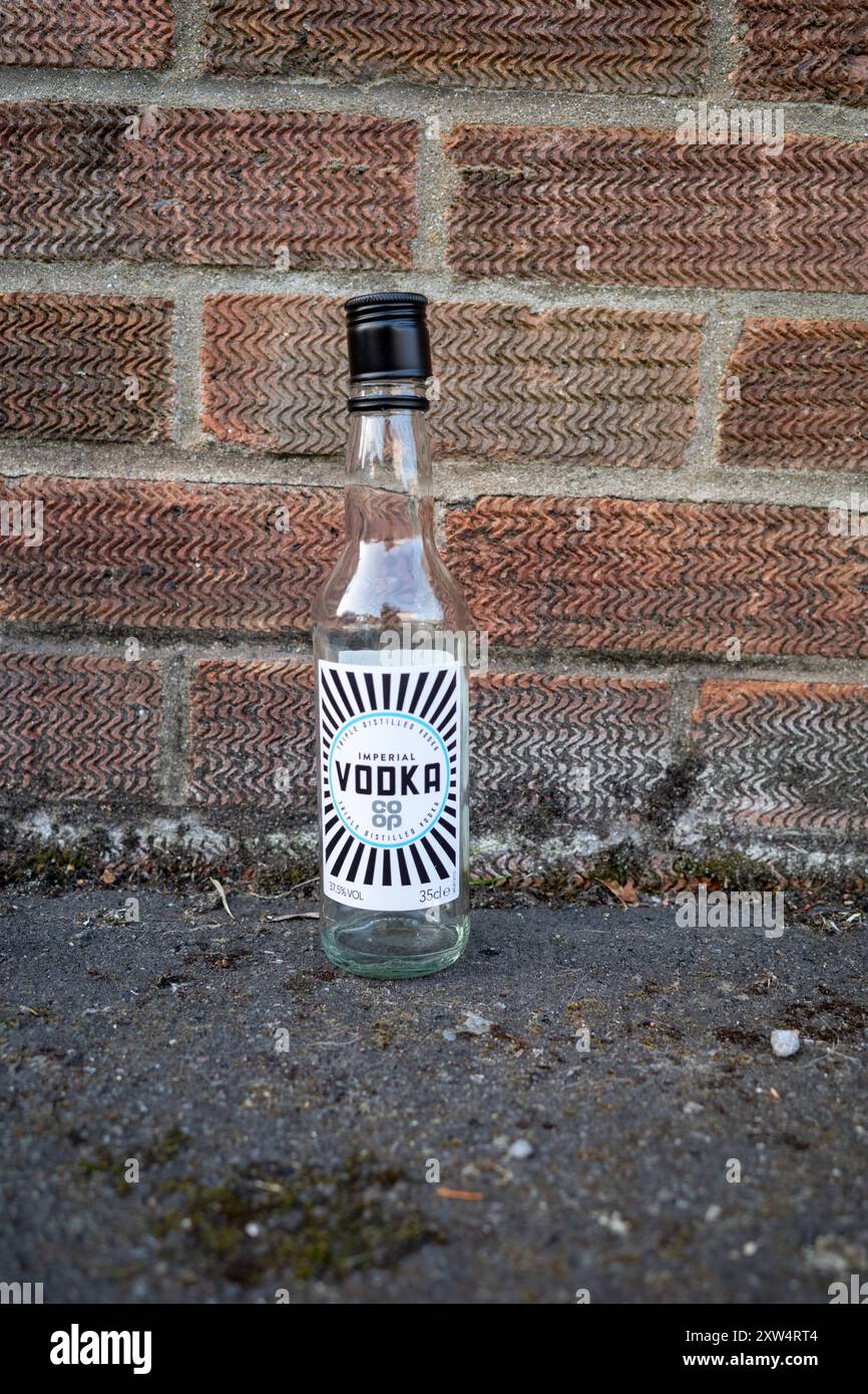 Vodka Empty Empty co op imperial vodka bottle Stock Photo - Alamy