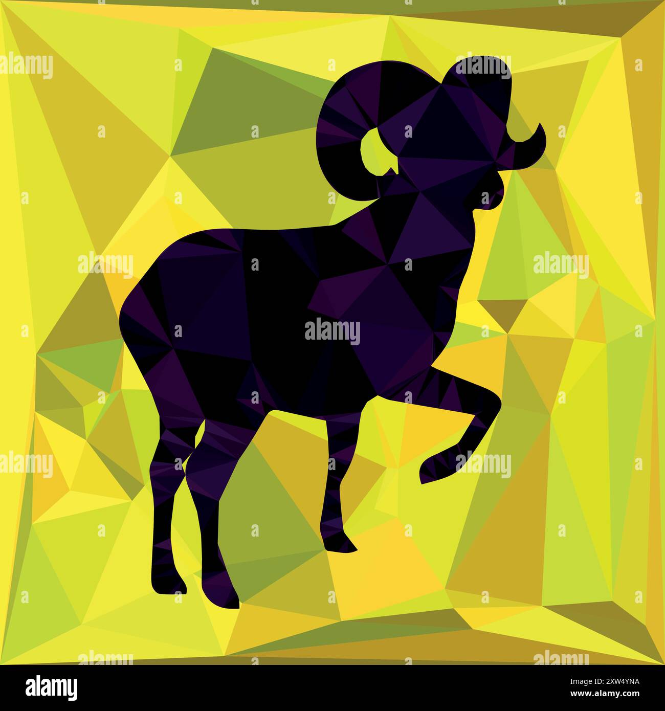 Mountain goat markhor polygon triangle abstract logo design Stock Vector