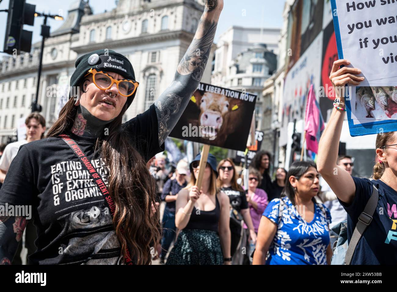 National Animal Rights March, London, England, UK, 17 August 2024 Stock ...