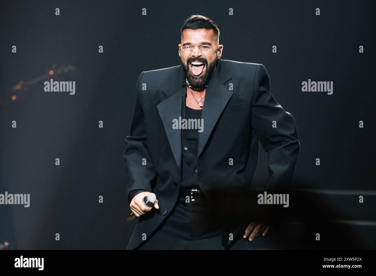 Singer Ricky Martin during a performance at the WiZink Center on July ...