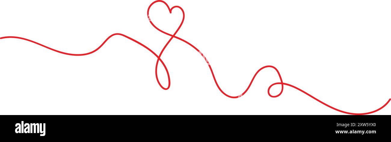 Red line forming a heart shape Stock Vector